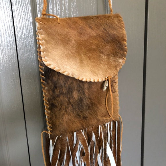 Boho crossbody cowhide purse - Picture 7 of 9